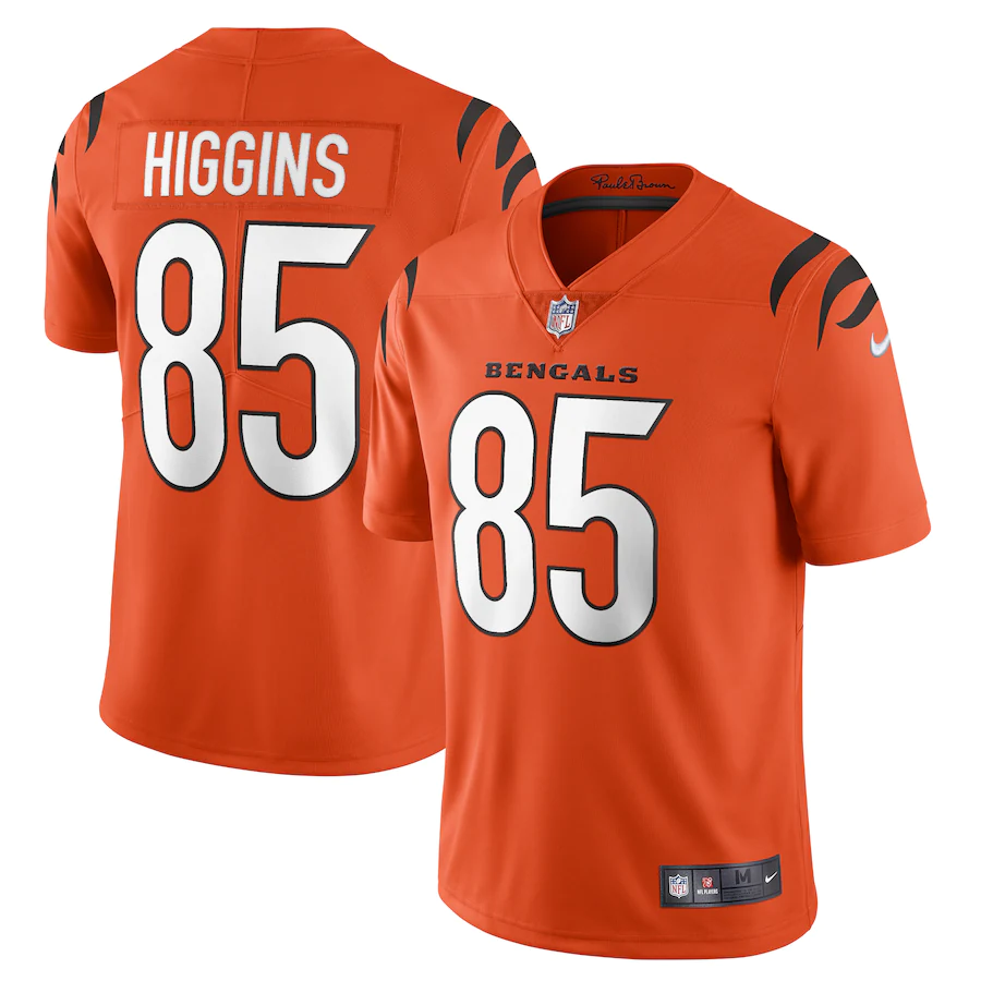 Men's Cincinnati Bengals Tee Higgins Orange Alternate Vapor Limited Jersey