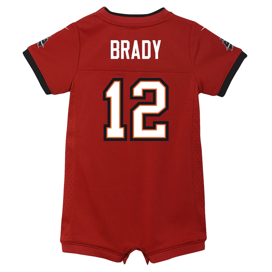 Newborn & Infant Tampa Bay Buccaneers Tom Brady Nike Red Game Romper Jersey