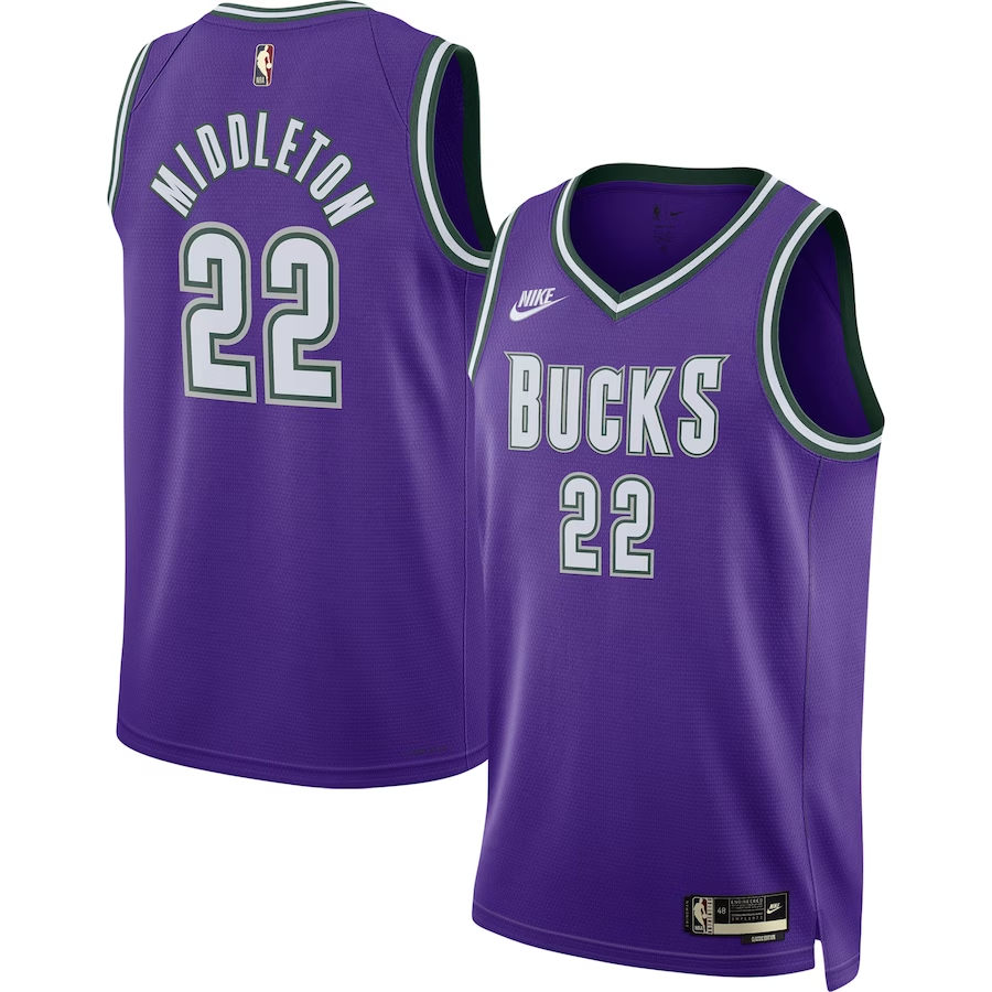 Men's Milwaukee Bucks Khris Middleton Purple Swingman Jersey - Classic Edition