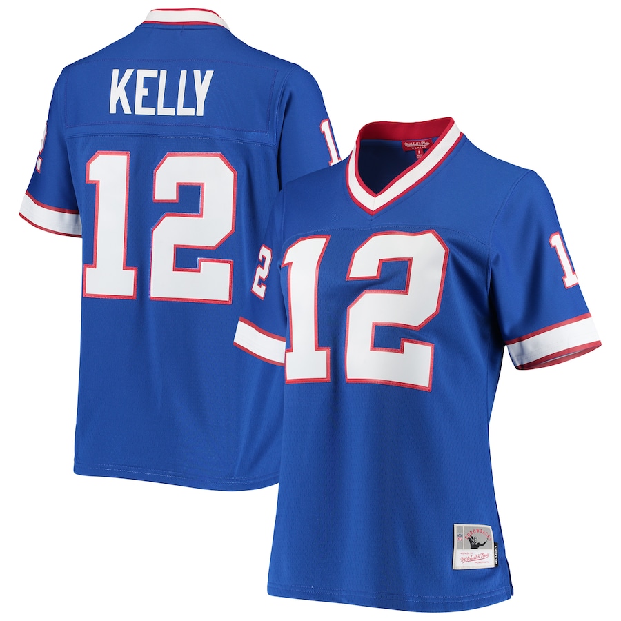 Women’s Buffalo Bills Jim Kelly Mitchell & Ness Royal 1990 Legacy Replica Jersey