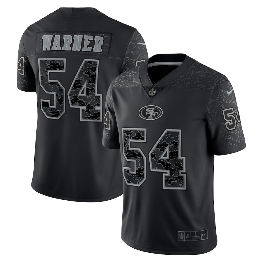Men’s San Francisco 49ers Fred Warner Nike Black RFLCTV Limited Jersey