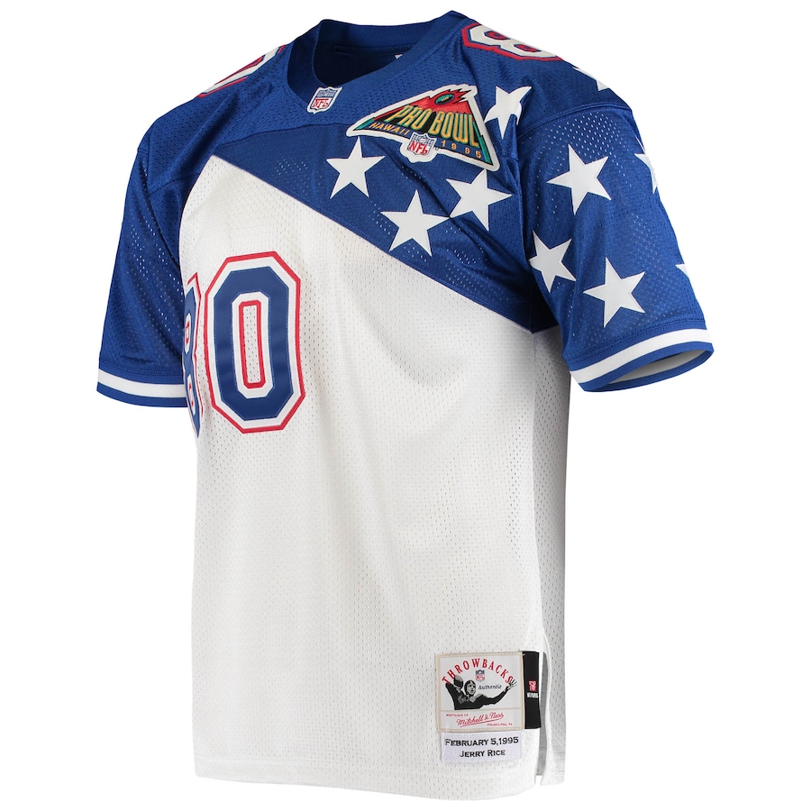 Men’s NFC Jerry Rice Mitchell & Ness White/Blue 1994 Pro Bowl Authentic Jersey