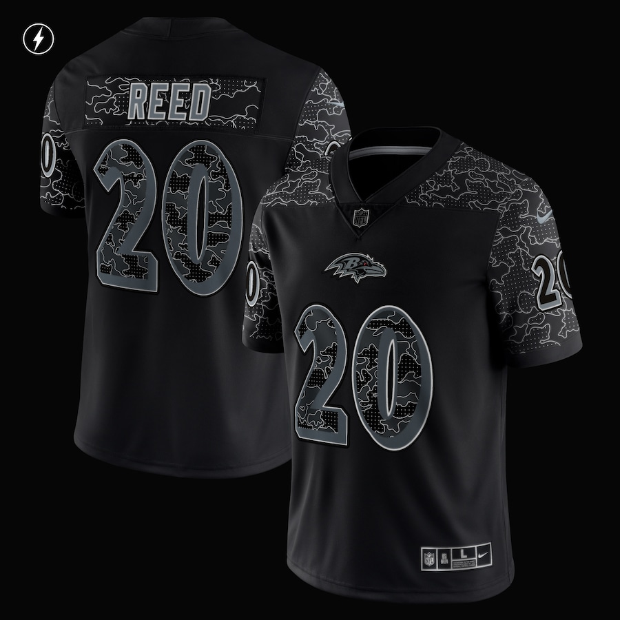 Men’s Baltimore Ravens Ed Reed Nike Black Retired Player RFLCTV Limited Jersey
