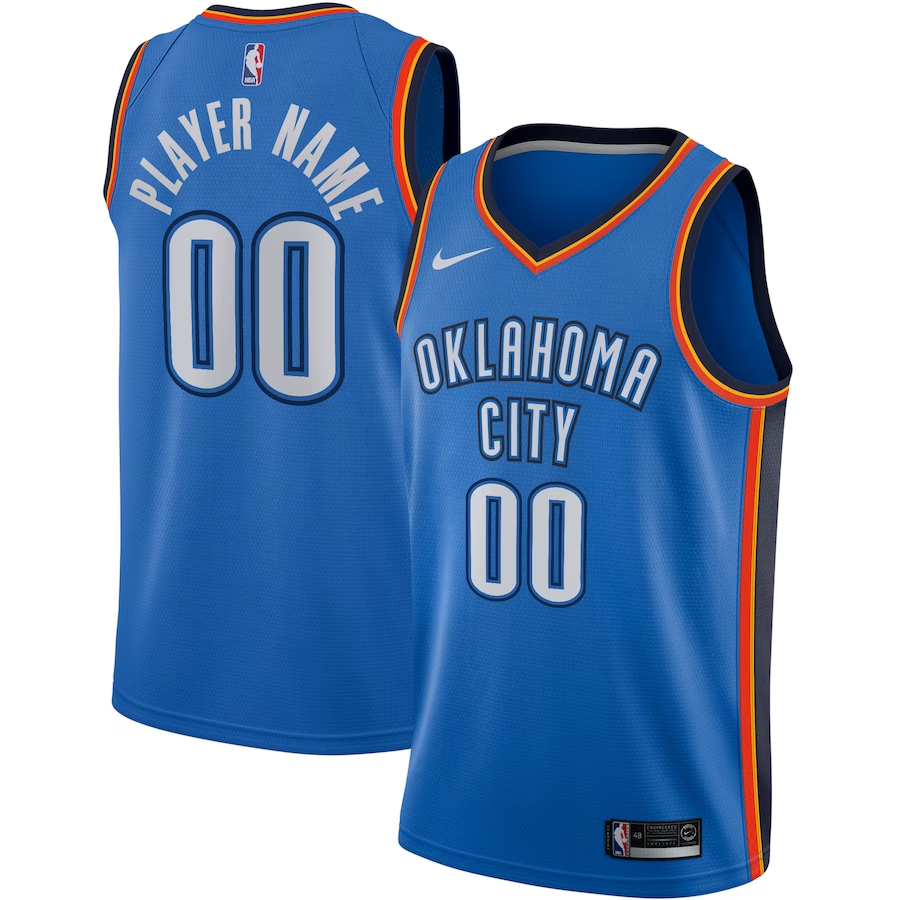 Men's Oklahoma City Thunder Blue Swingman Custom Jersey - Icon Edition