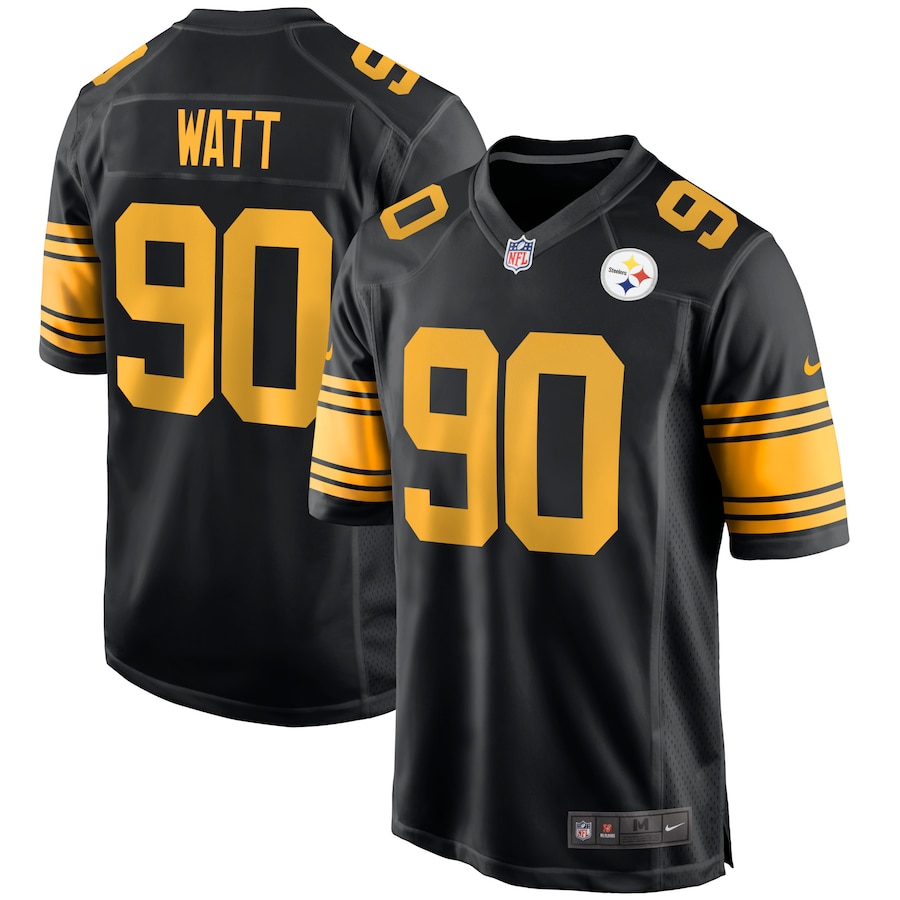 Men’s Pittsburgh Steelers T.J. Watt Nike Black Alternate Game Player Jersey
