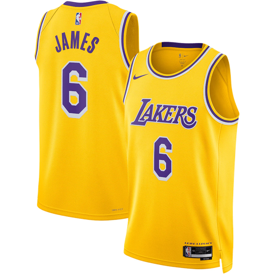 Men's Los Angeles Lakers LeBron James Gold 2022-23 Swingman Jersey - Icon Edition