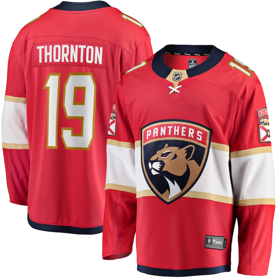 Men's Florida Panthers 19 Joe Thornton Red Home Breakaway Player Jersey