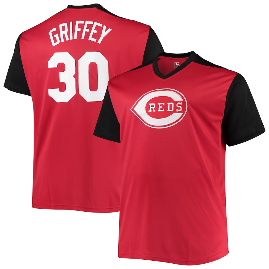 Men's Cincinnati Reds Ken Griffey Jr. Red/Black Cooperstown Collection Replica Player Jersey
