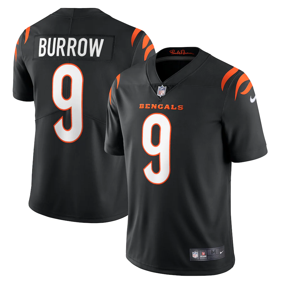 Men's Cincinnati Bengals Joe Burrow Black Vapor Limited Stitched Jersey