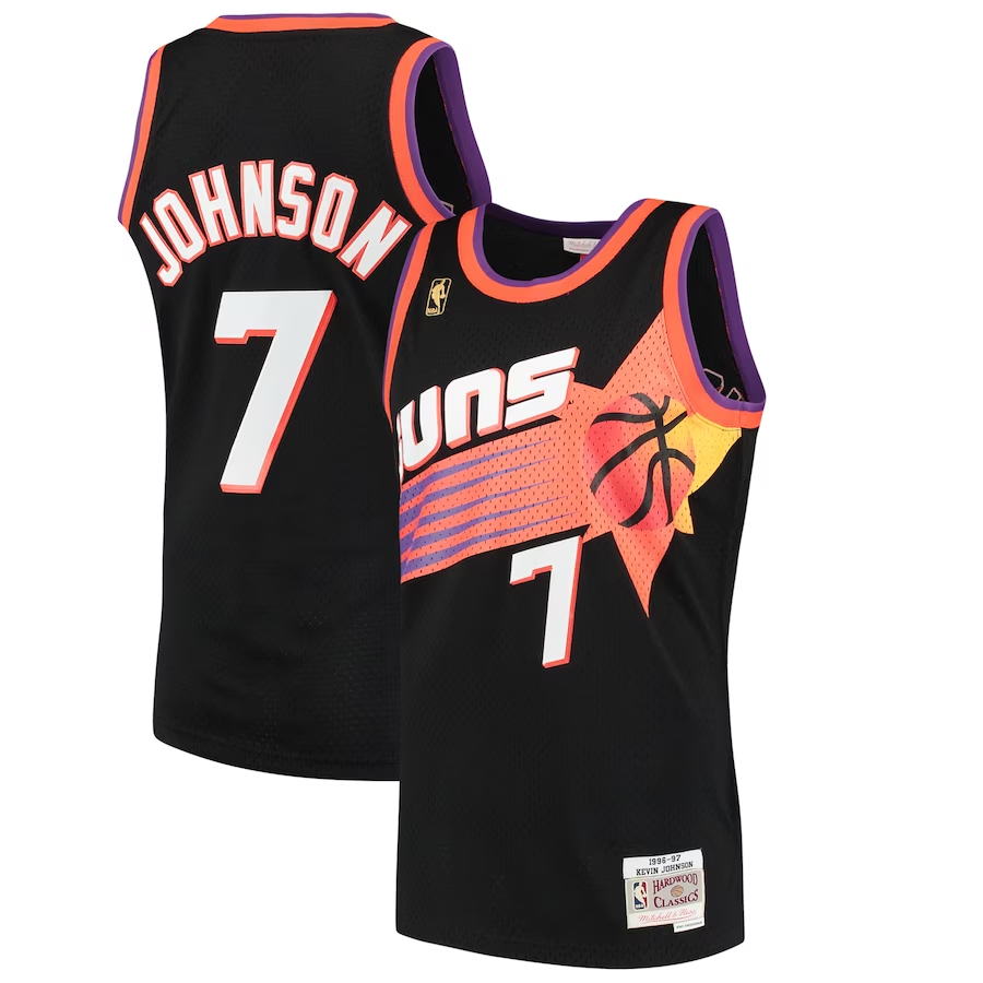 Men's Phoenix Suns Kevin Johnson Black 1996-97 Hardwood Classics Swingman Jersey