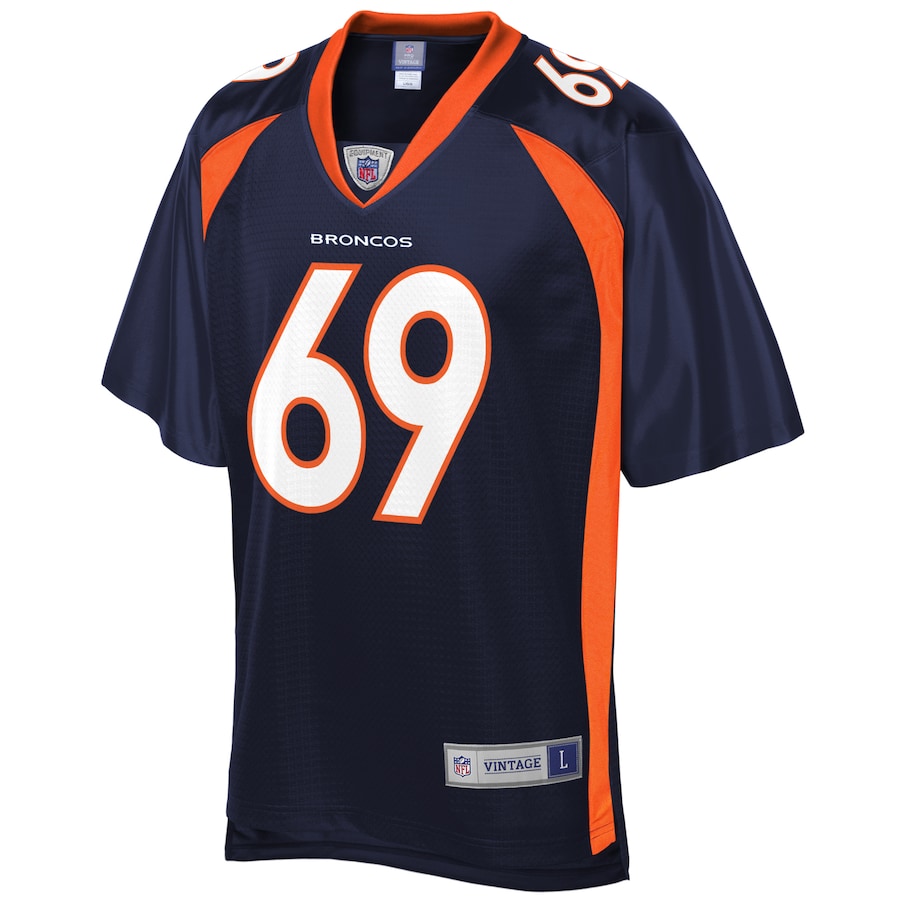 Men’s Denver Broncos Mark Schlereth NFL Pro Line Navy Replica Retired Player Jersey