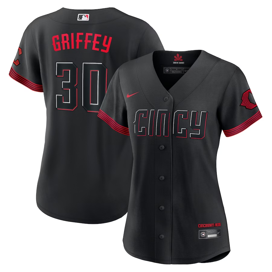 Women's Cincinnati Reds Ken Griffey Jr. Black 2023 City Connect Replica Player Jersey
