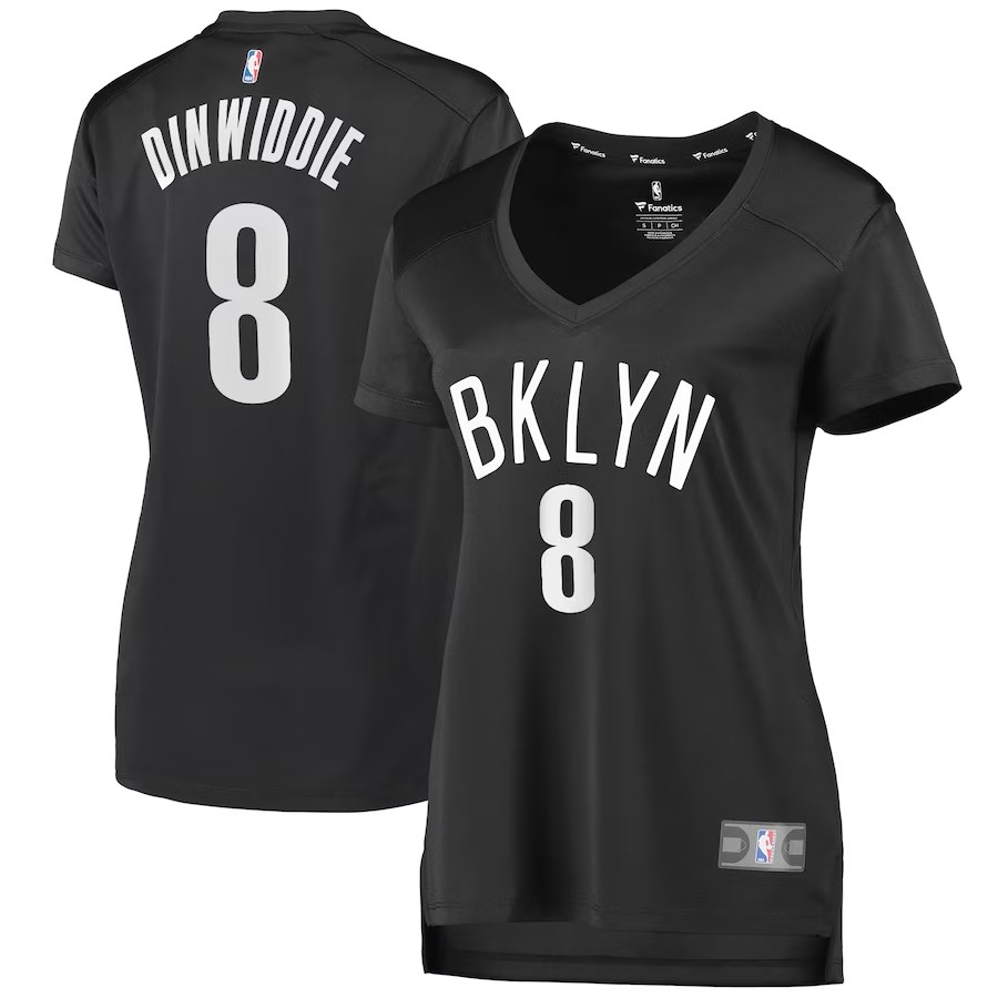 Women's Brooklyn Nets Spencer Dinwiddie Fanatics Branded Charcoal Fast Break Player Jersey - Statement Edition