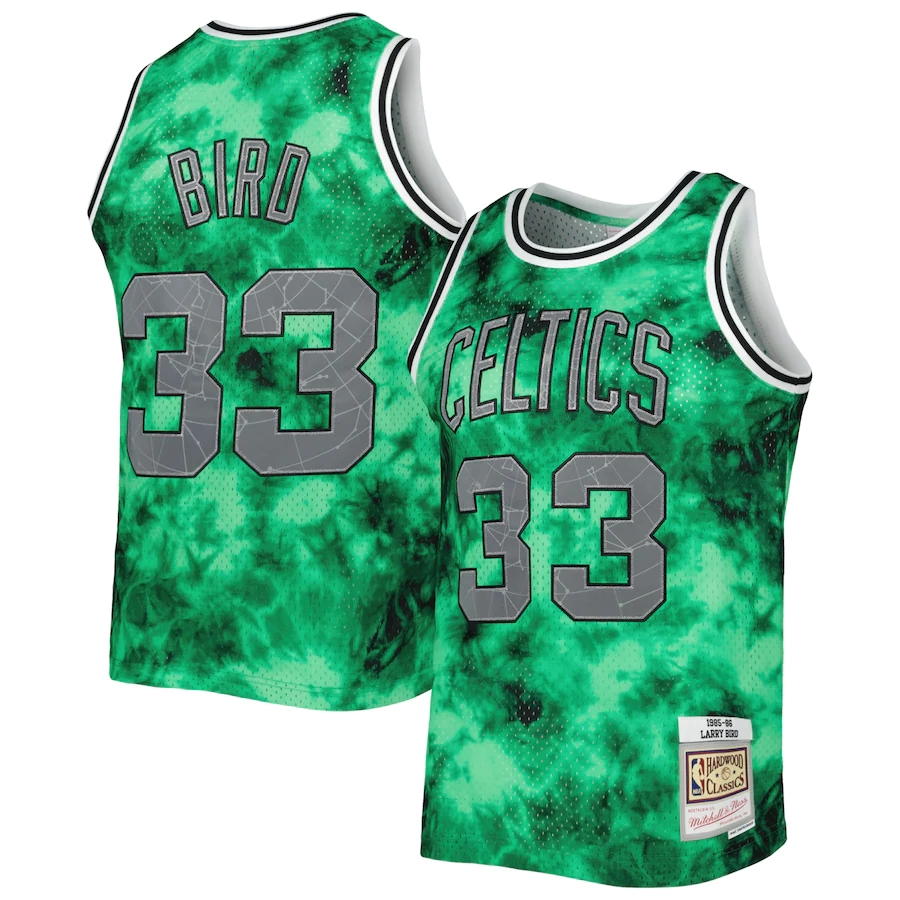 Men's Boston Celtics Larry Bird Mitchell & Ness Kelly Green 1985-86 Galaxy Swingman Jersey
