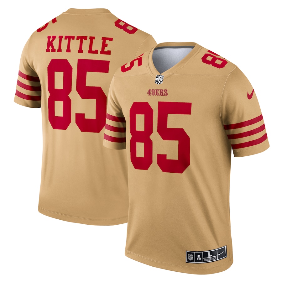 Men’s San Francisco 49ers George Kittle Nike Gold Inverted Legend Jersey