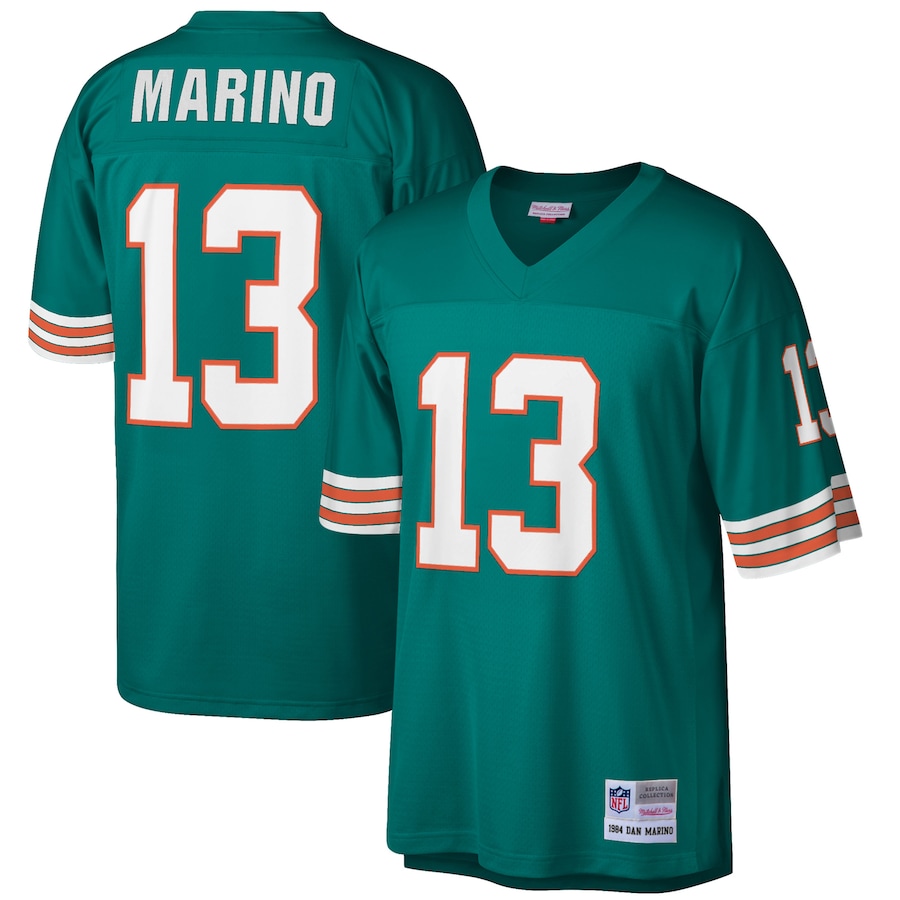Men’s Miami Dolphins Dan Marino Mitchell & Ness Aqua Big & Tall 1984 Retired Player Replica Jersey