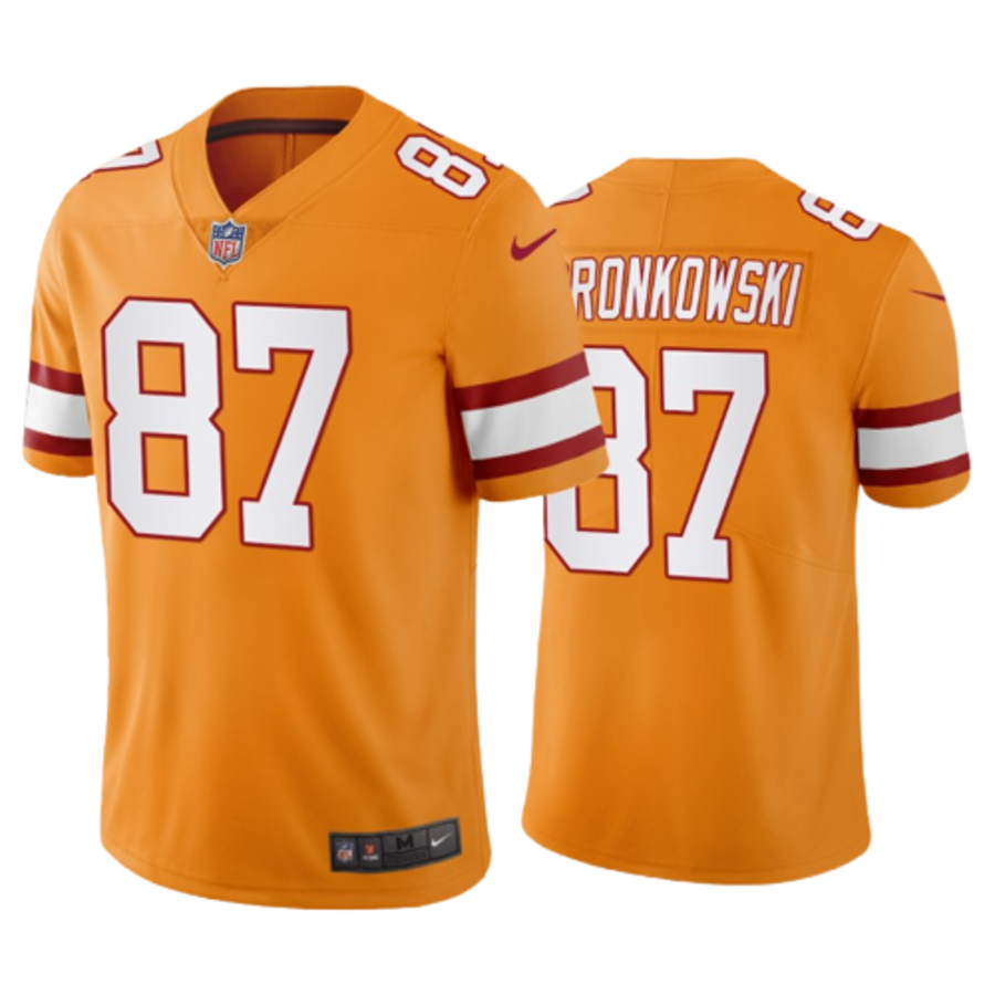 Men’s Tampa Bay Buccaneers Rob Gronkowski Orange Creamsicle Throwback Stitched Jersey