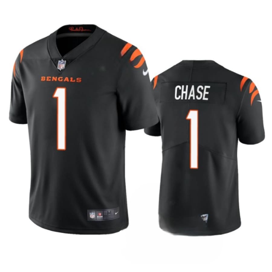 Men's Cincinnati Bengals Ja’Marr Chase Black Vapor Limited Stitched Jersey