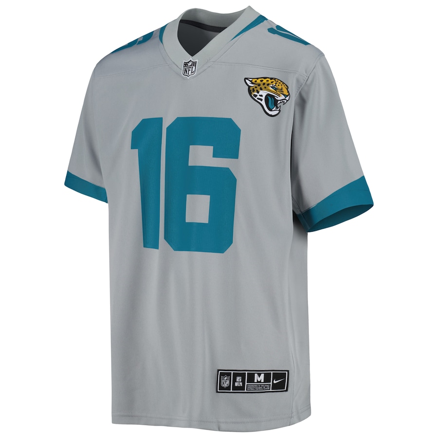 Youth Jacksonville Jaguars Trevor Lawrence Nike Silver Inverted Team Game Jersey