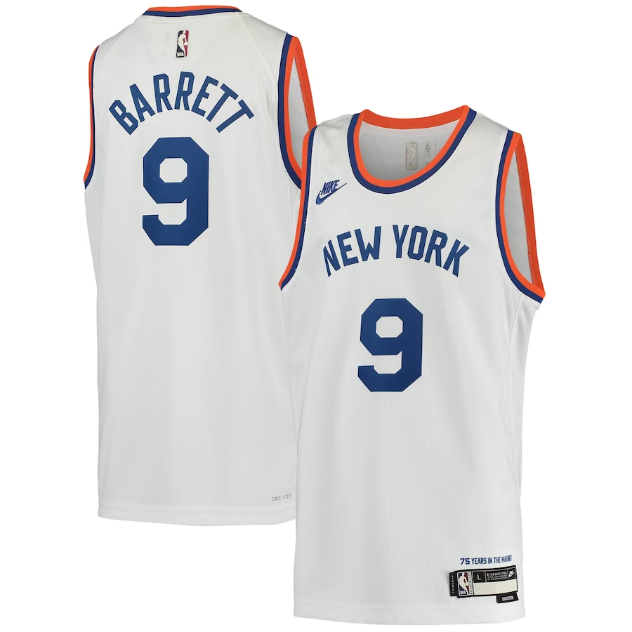 Youth New York Knicks RJ Barrett White 2021/22 Swingman Player Jersey - Classic Edition