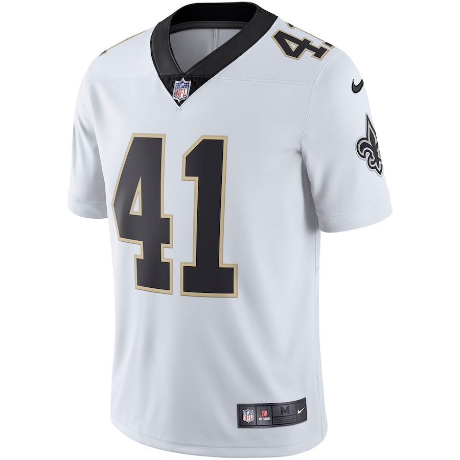 Men’s New Orleans Saints Alvin Kamara Nike White Vapor Untouchable Limited Jersey