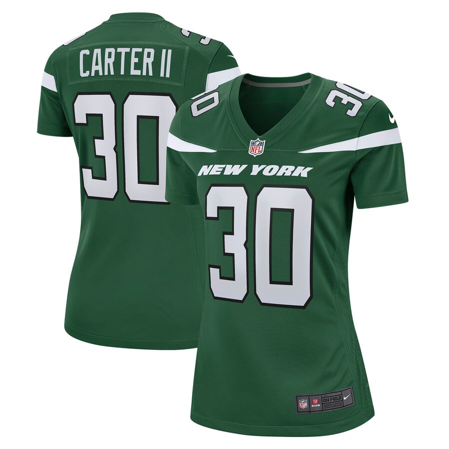 Women’s New York Jets Michael Carter II Nike Gotham Green Game Jersey