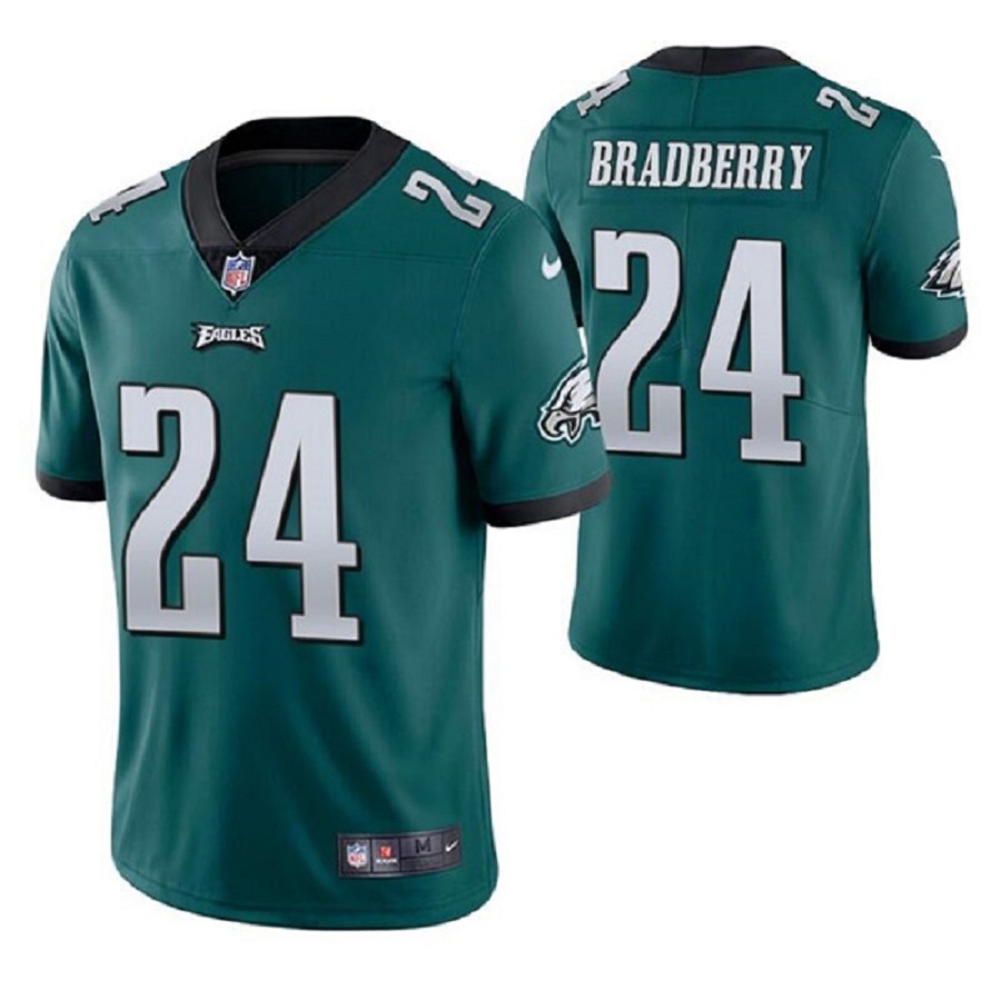 Men's Philadelphia Eagles 24 James Bradberry Green Vapor Untouchable Limited Stitched Jersey