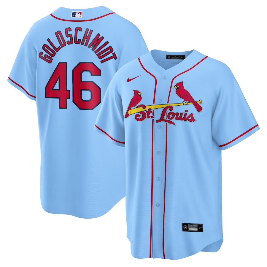 St. Louis Cardinals Paul Goldschmidt Light Blue Alternate Player Name Jersey