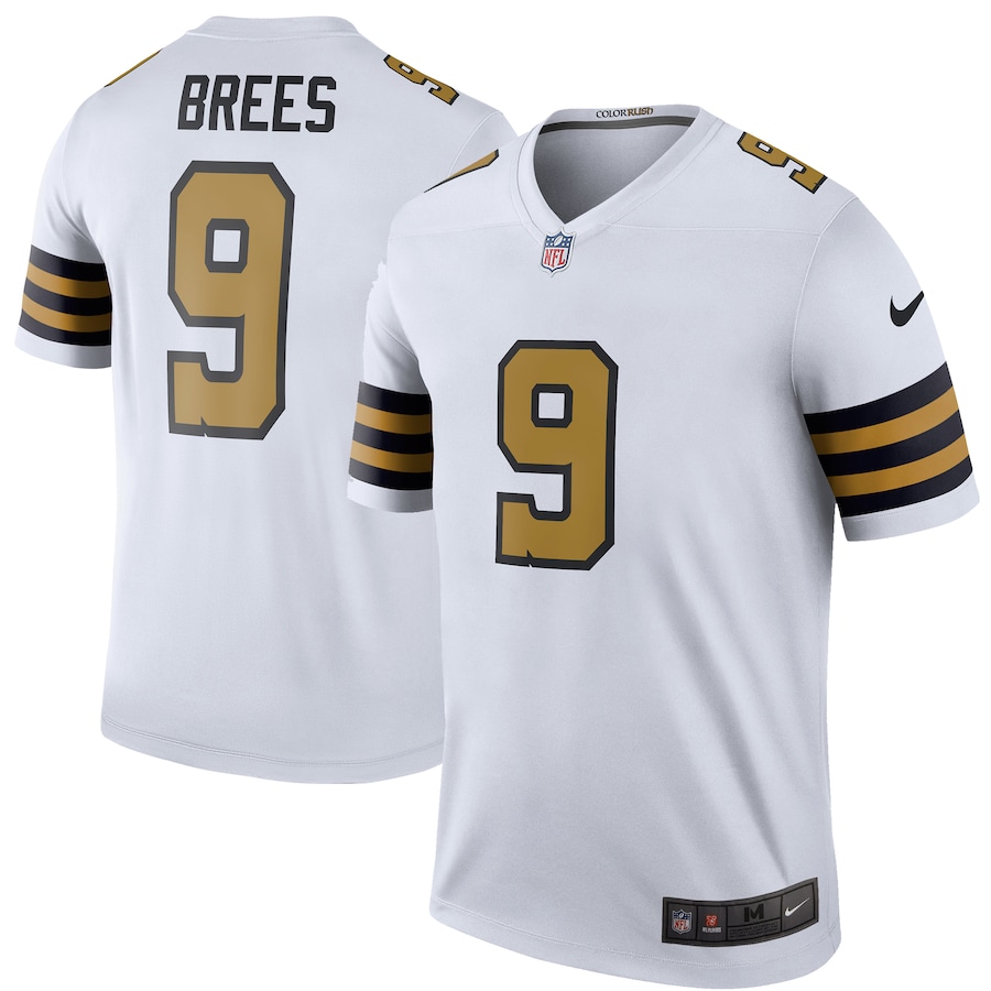 Men’s New Orleans Saints Drew Brees Nike White Color Rush Legend Jersey