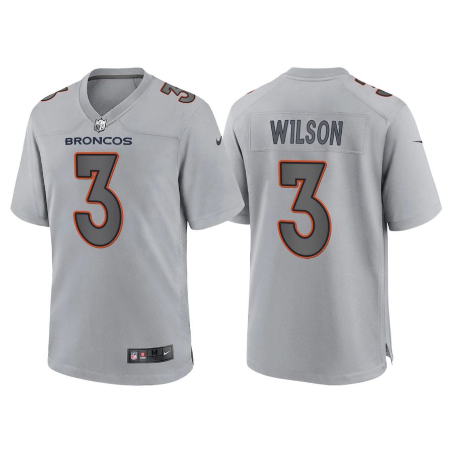 Denver Broncos Russell Wilson Gray Atmosphere Fashion Stitched Jersey