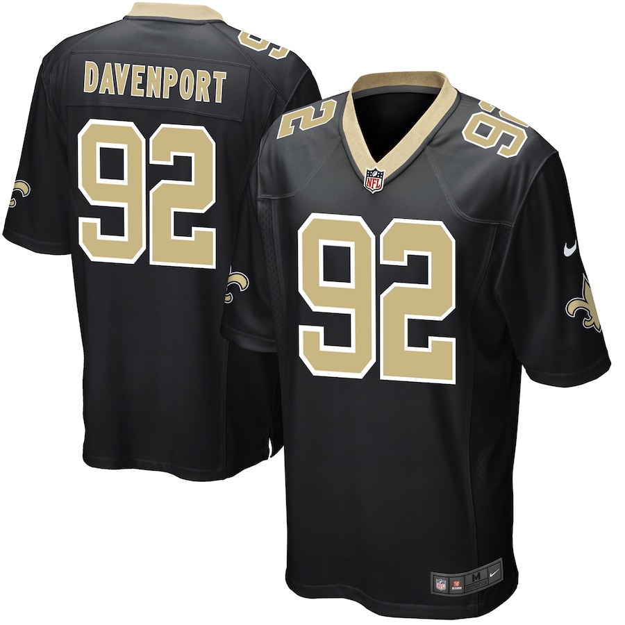 Men’s New Orleans Saints Marcus Davenport Nike Black Game Player Jersey