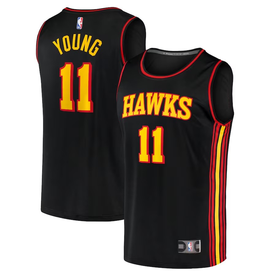 Men's Atlanta Hawks Trae Young Fanatics Branded Black 2020/21 Fast Break Replica Jersey - Statement Edition