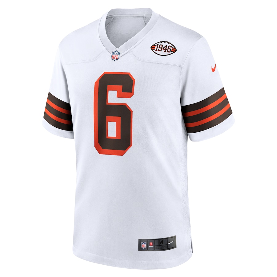Men’s Cleveland Browns Baker Mayfield Nike White 1946 Collection Alternate Game Jersey
