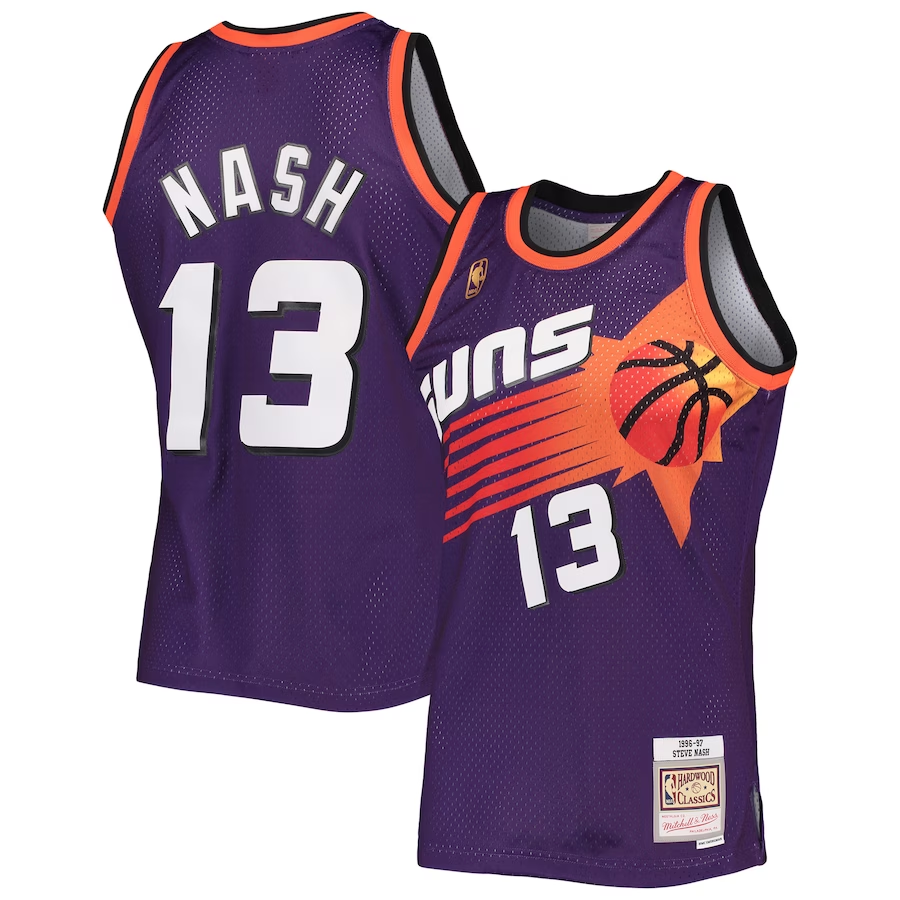 Men's Phoenix Suns Steve Nash Purple 1996-97 Hardwood Classics Swingman Jersey