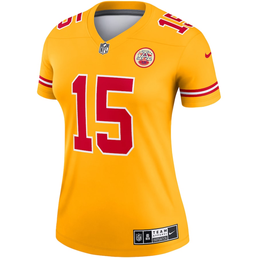 Women’s Kansas City Chiefs Patrick Mahomes Nike Gold Inverted Legend Jersey