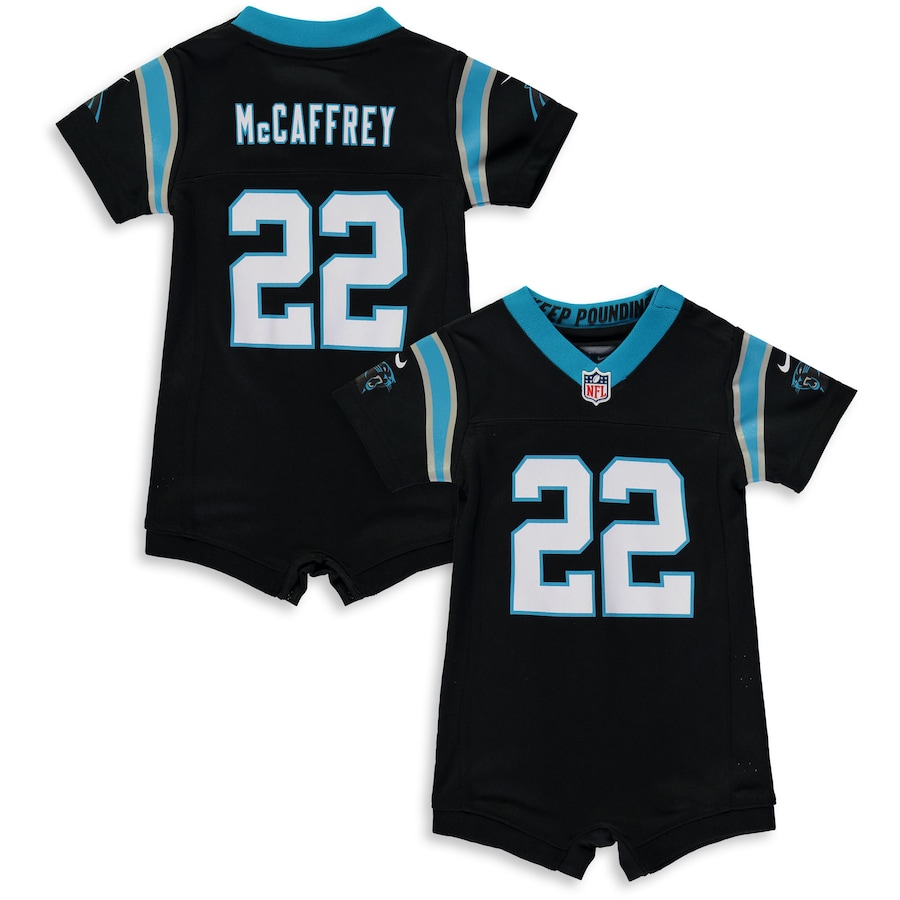 Infant Carolina Panthers Christian McCaffrey Nike Black Romper Jersey