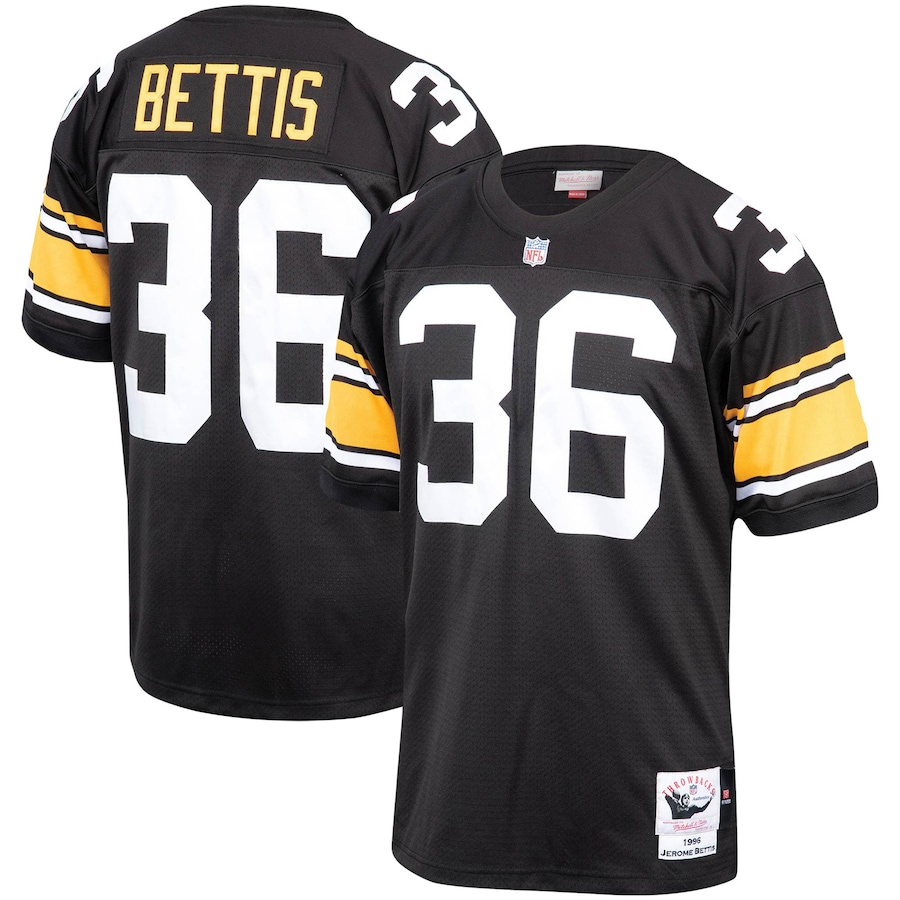 Men’s Pittsburgh Steelers Jerome Bettis Mitchell & Ness Black 1996 Authentic Throwback Retired Player Jersey
