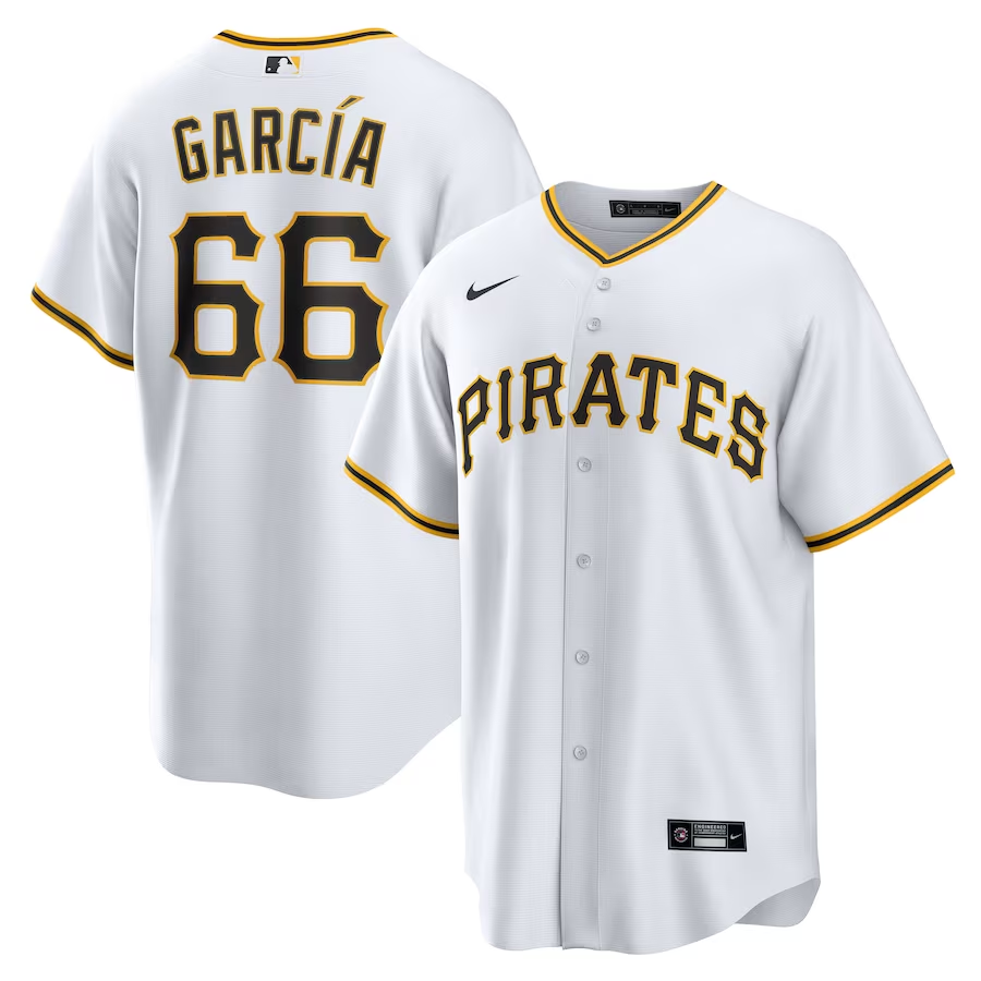 Men's Pittsburgh Pirates Jarlín García White Home Replica Player Jersey