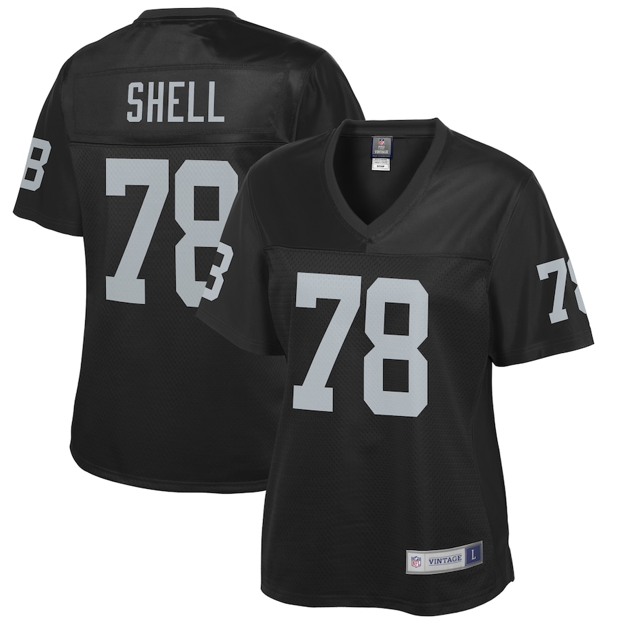 Women’s Las Vegas Raiders Art Shell NFL Pro Line Black Retired Player Replica Jersey