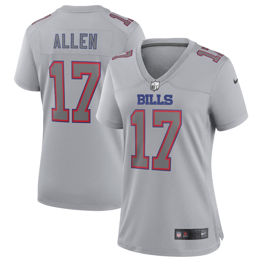 Women’s Buffalo Bills Josh Allen Nike Gray Atmosphere Fashion Game Jersey