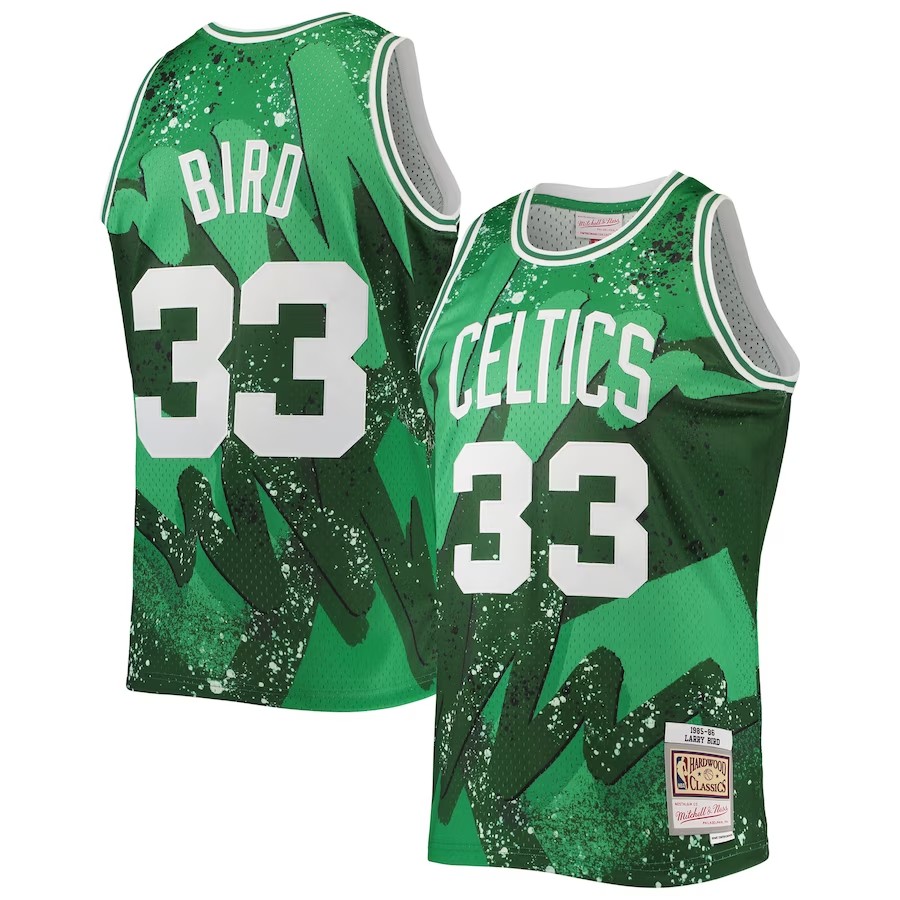 Men's Boston Celtics Larry Bird Mitchell & Ness Kelly Green Hardwood Classics 1985-86 Hyper Hoops Swingman Jersey