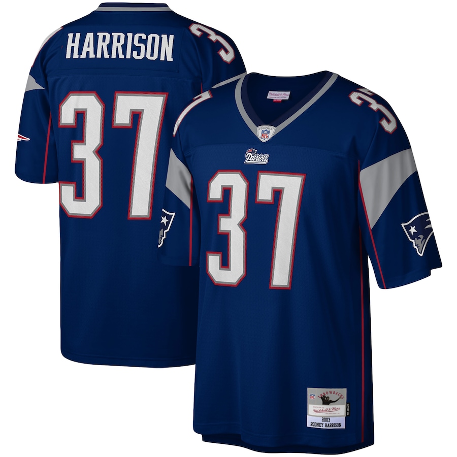 Men’s New England Patriots Rodney Harrison Mitchell & Ness Navy Legacy Replica Jersey
