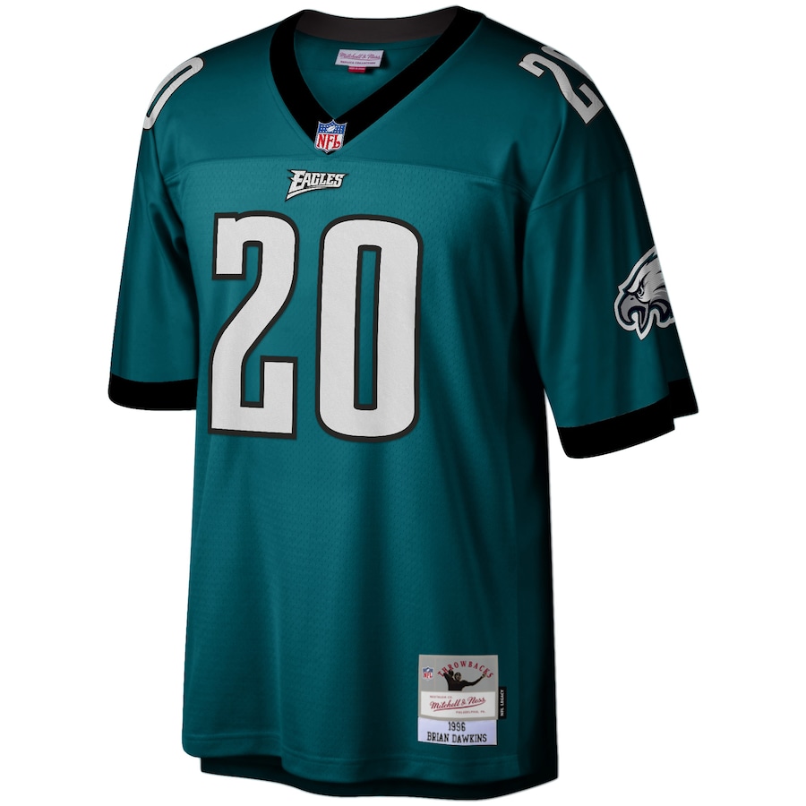 Men’s Philadelphia Eagles Brian Dawkins Mitchell & Ness Midnight Green 1996 Legacy Replica Jersey
