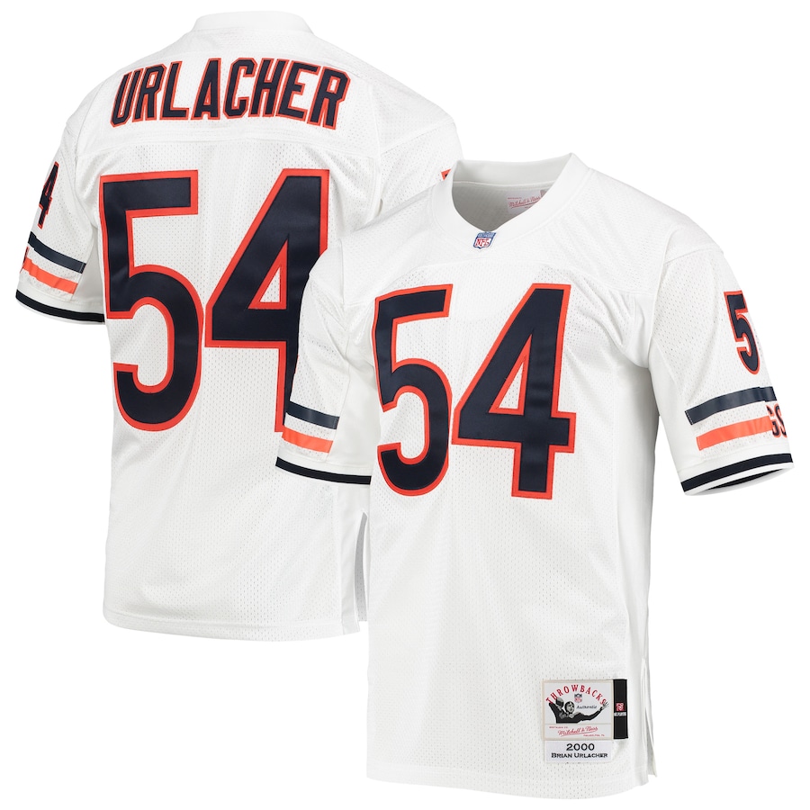 Men’s Chicago Bears Brian Urlacher Mitchell & Ness White 2000 Authentic Throwback Retired Player Jersey