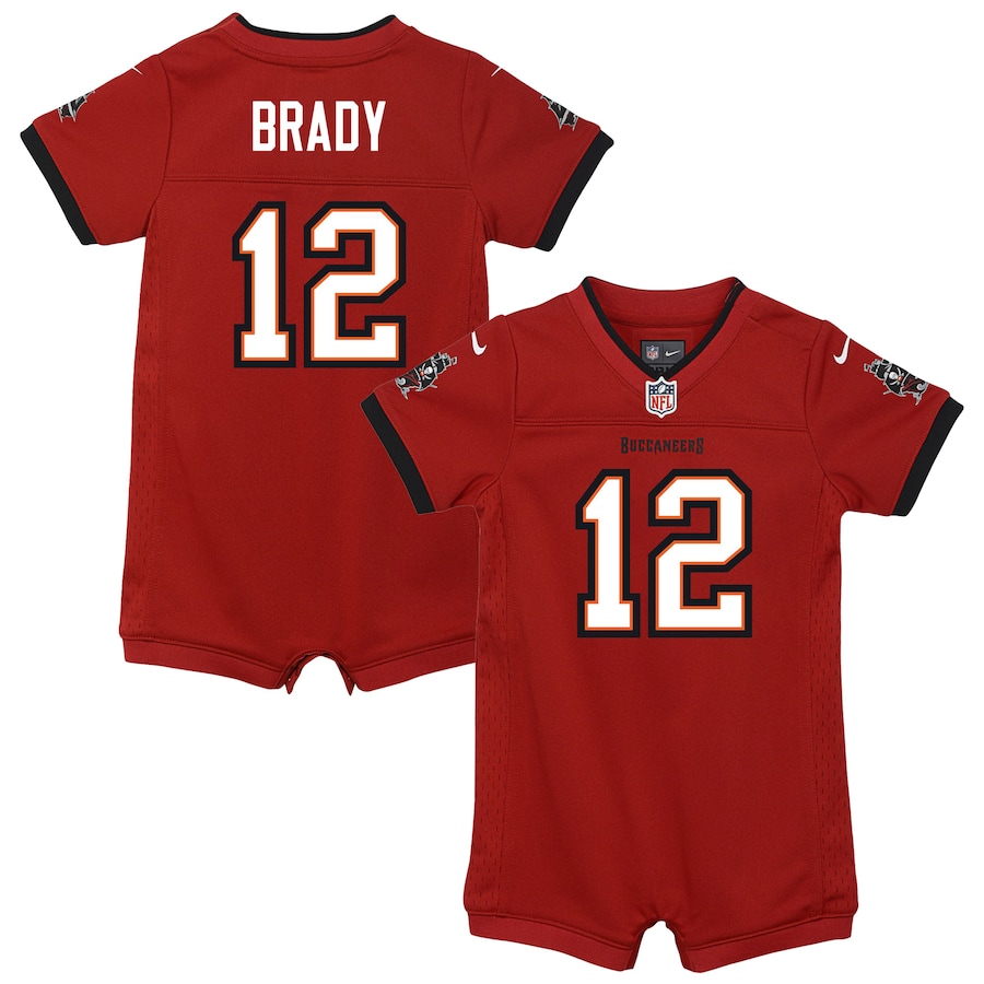 Newborn & Infant Tampa Bay Buccaneers Tom Brady Nike Red Game Romper Jersey