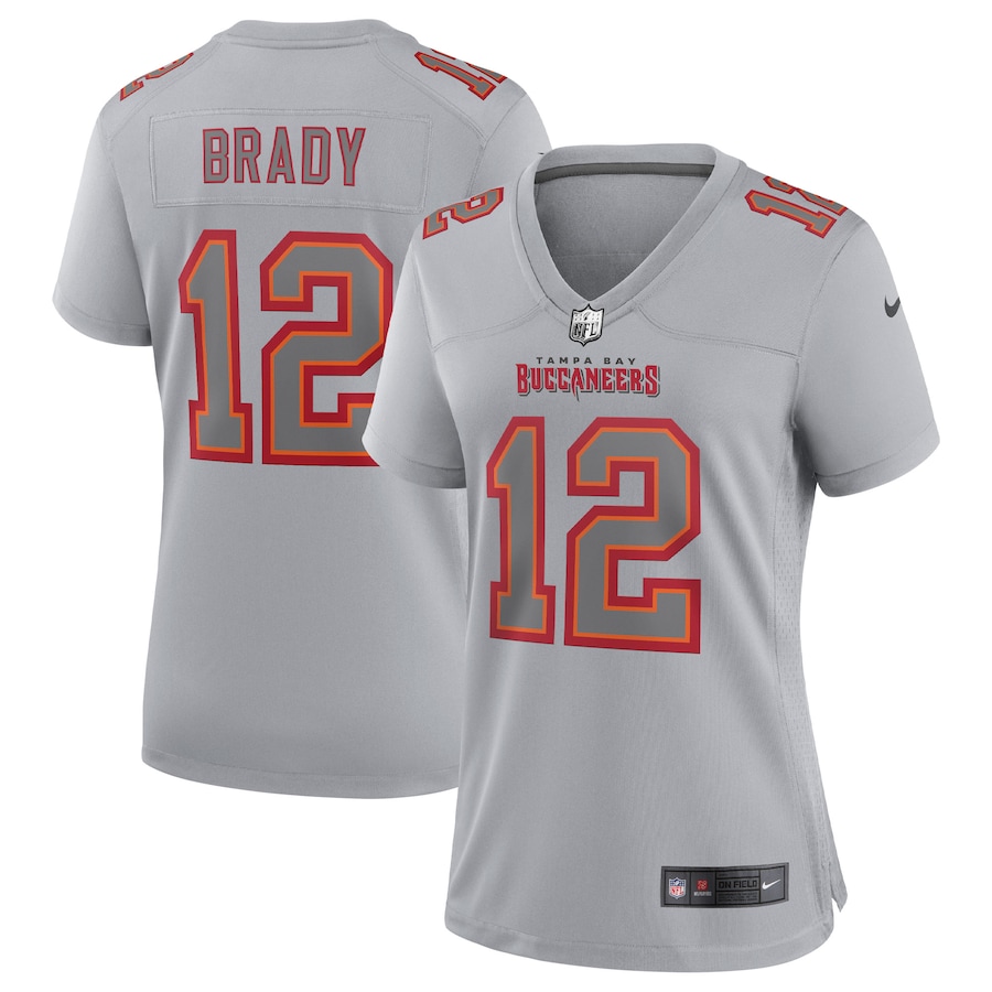 Women’s Tampa Bay Buccaneers Tom Brady Nike Gray Atmosphere Fashion Game Jersey