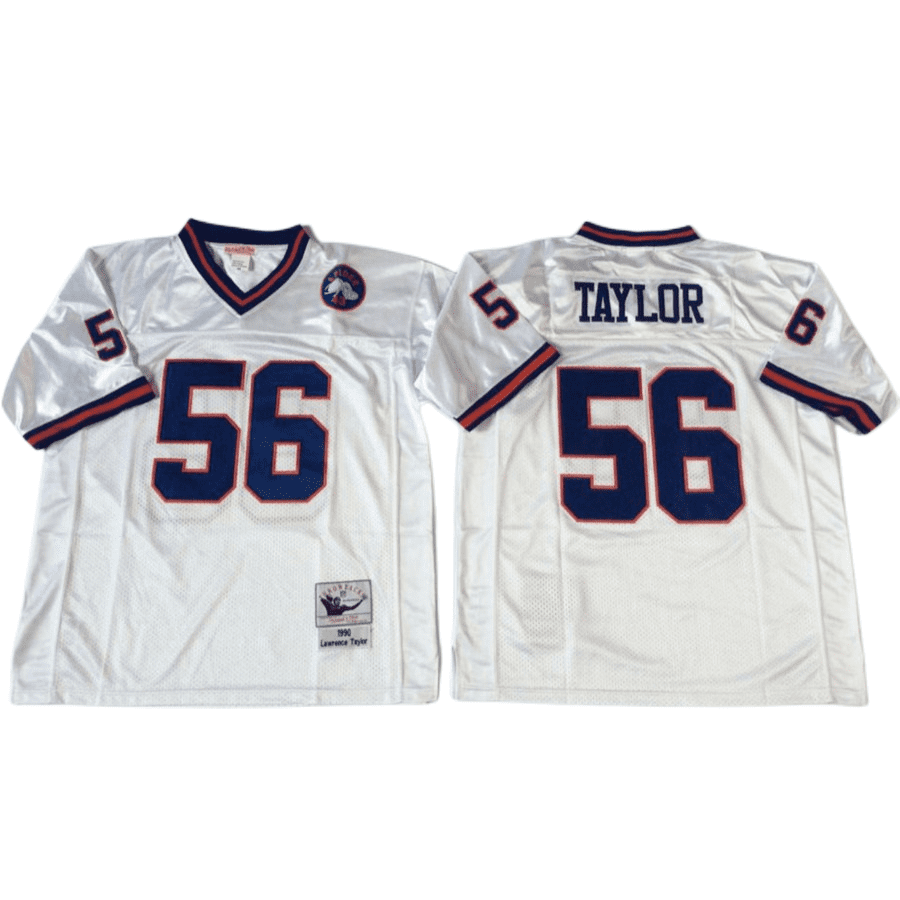 Men's New York Giants Lawrence Taylor Mitchell & Ness White 1990 Authentic Throwback Jersey