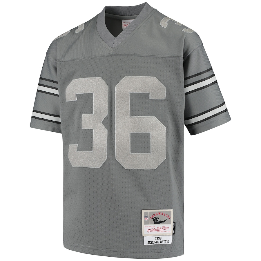 Youth Pittsburgh Steelers Jerome Bettis Mitchell & Ness Charcoal 1996 Retired Player Metal Replica Jersey
