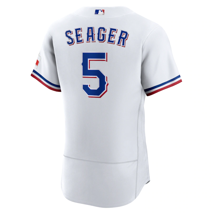Men's Texas Rangers 5 Corey Seager White Home Authentic Player Jersey