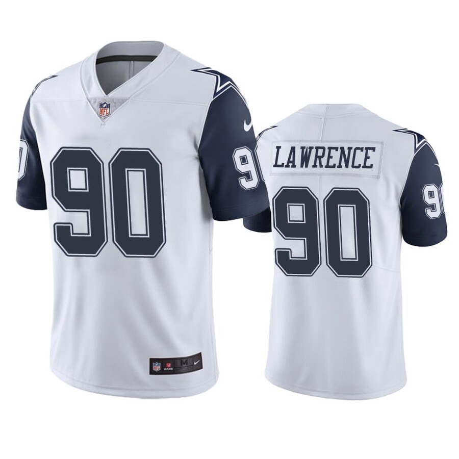 Men's Dallas Cowboys Demarcus Lawrence White Color Rush Limited Jersey